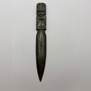 Elegant Black Gold Obsidian Stone Letter Opener